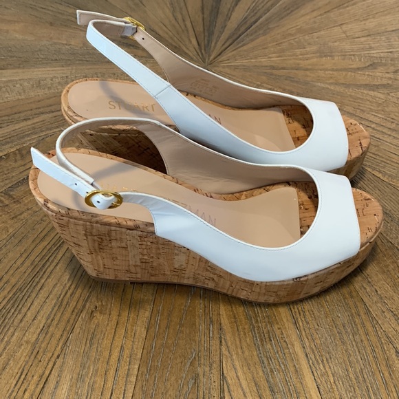 Stuart Weitzman Riveria Wedge - Patent White NWOB - Picture 5 of 7